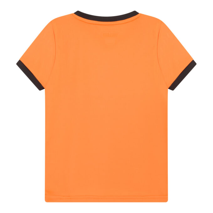 Oranje meisjes voetbaltenue shirt achter