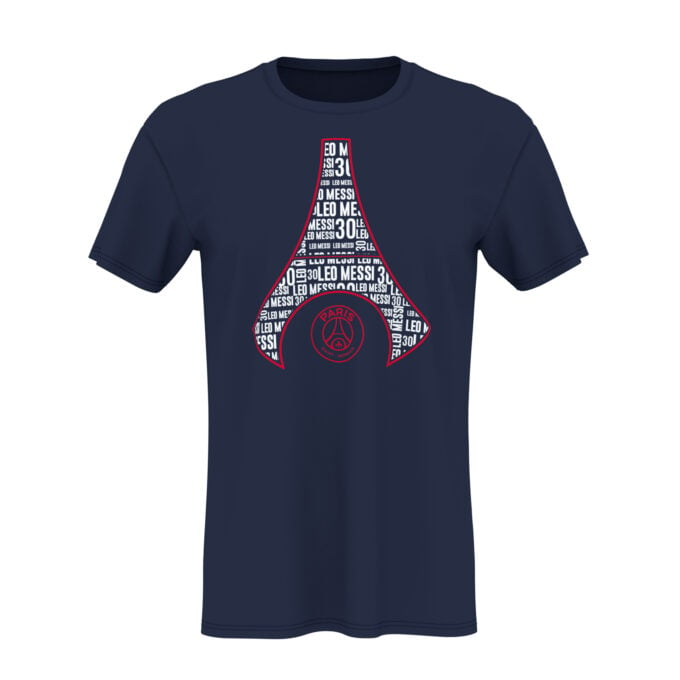 PSG Messi 'Eiffel' t-shirt navy achterzijde